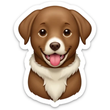 a brown Labrador with his tounge out, his chest is a little white furs  sticker