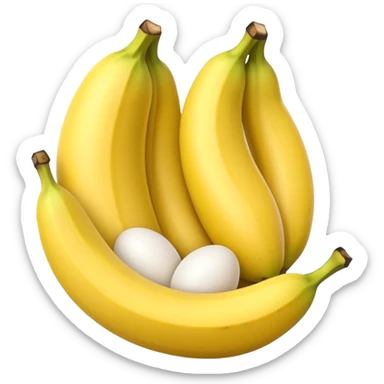 A banana standing between two eggs sticker