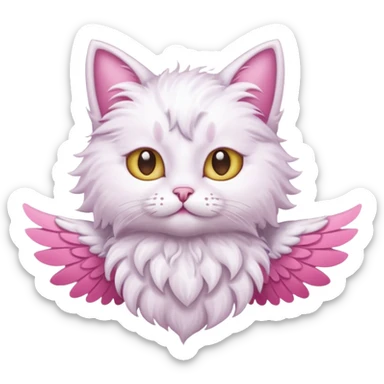 gatto con le ali rosa sticker