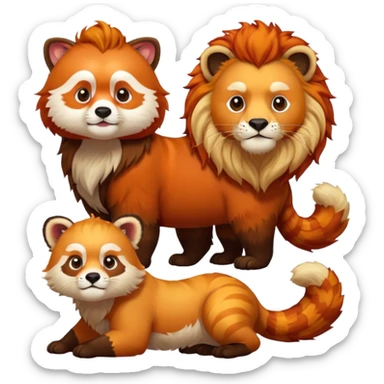 red panda lion sticker