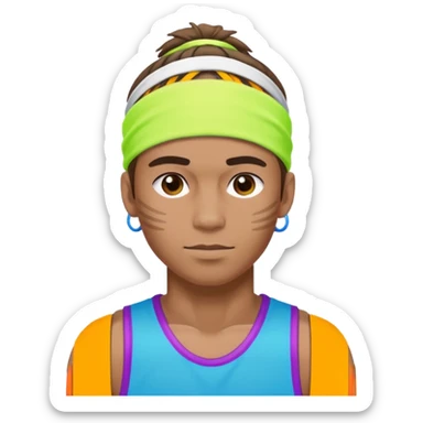 Basketball guy with neon headband sticker