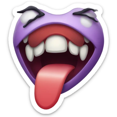tongue emoji with vampire fangs sticker