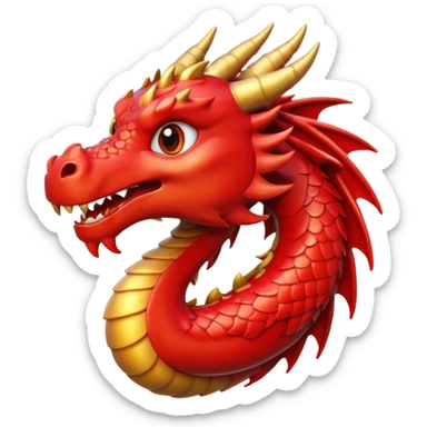 mythological dragon emoji style apple sticker