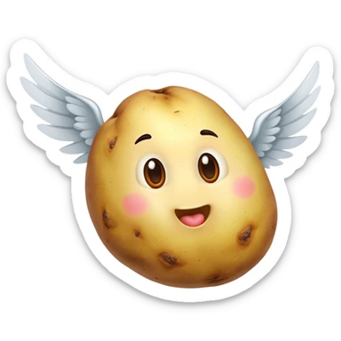 Potato with wings sticker