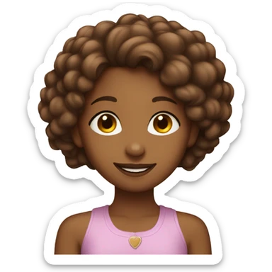 A brown girl saying thank you  sticker