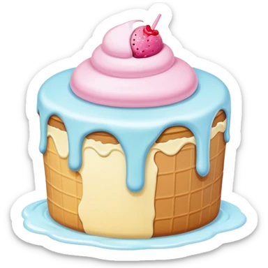 Melted kawaii pastel ice cream cake sticker
