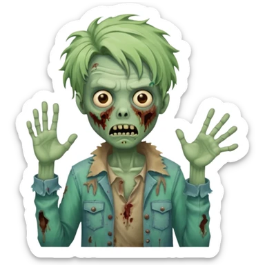 um zombie com o penteado wave sticker