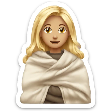 Cozy blanket blonde girl  sticker