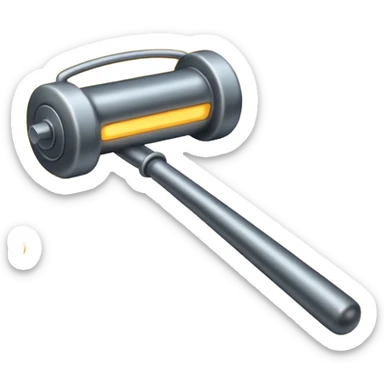 hot metal rod, iron,  sticker