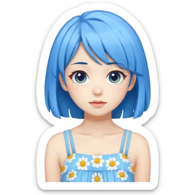 Blue Pastel Gyaru Summer Girl sticker