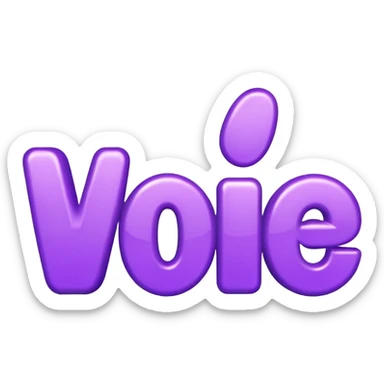 3D text that spells "me" in a shiny purple font sticker sticker