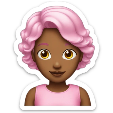 the girl is dressed in pink for her birthday sticker