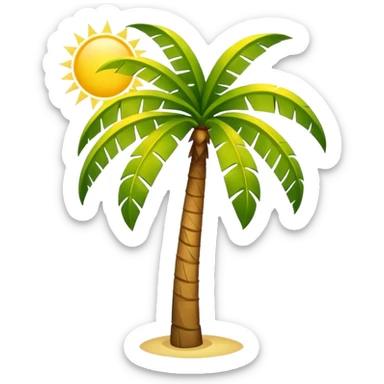 palmera y sol sticker