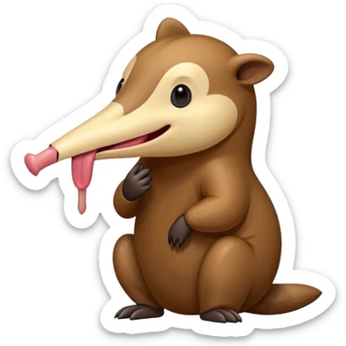 anteater sticking its tongue out sticker