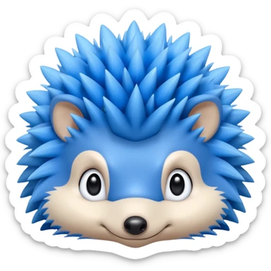 A blue hedgehog with 6 spines only face sticker