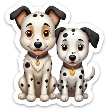 Belgium shepherd and a Dalmatian  sticker