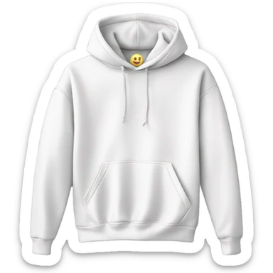 Plain White color pullover hoodie no person sticker