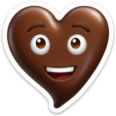 Poop emoji chocolate heart sticker