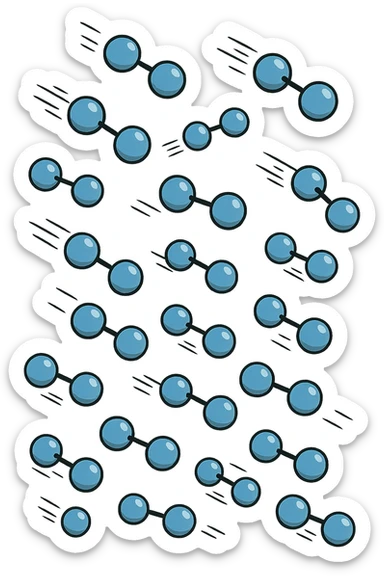 molecole di ossigeno che volano sticker