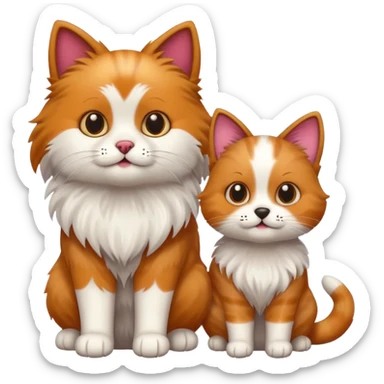 Cat and dog sticker