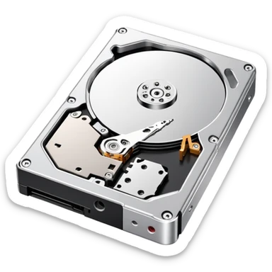 hard drive storage disk with metal case and connector ports sticker