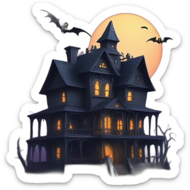 Spooky house sticker