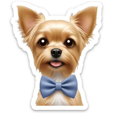 Yorkie￼+Chihuahua ￼￼dog mix with a bow tie sticker