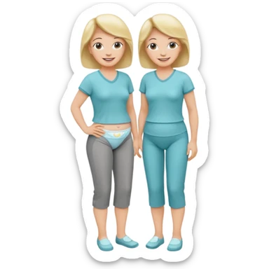 a Woman, mid 50, wearing pampers (incontinence pants) sticker