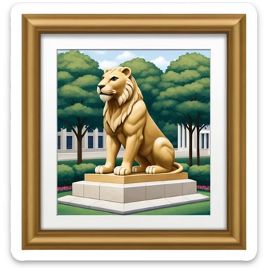 penn state nittany lion statue isometric exterior view sticker