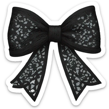 black lace bow sticker