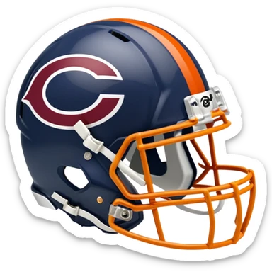 The Washington commanders football helmet and the Chicago Bears football helmet facing each other sticker