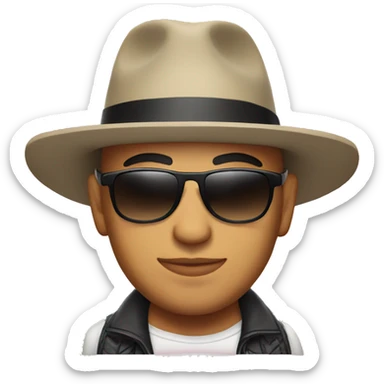 Bald Mexican young man with a hat and sunglasses looking cool sticker