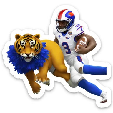A Missouri tiger beating a Jayhawk sticker