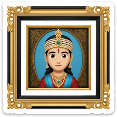 an indian frame with a royal painting  sticker