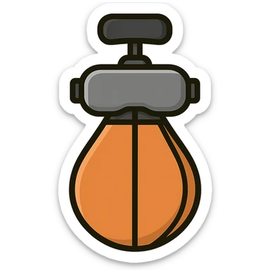 flat toon style speed bag with VR headbands and headrests sticker