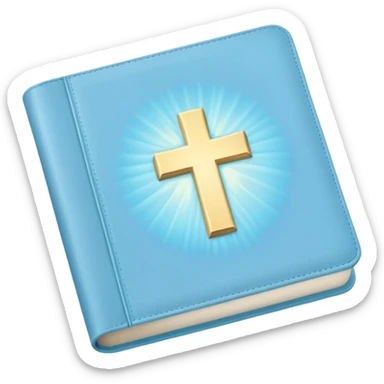 a pastel baby blue bible glowing  sticker