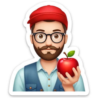 apple hipster sticker