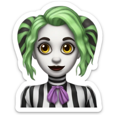 Beetlejuice monkey girl sticker