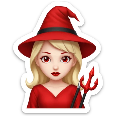 girl devil with dress and hat sticker