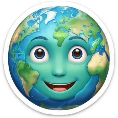Make a image prompt of the earth with a face sticker