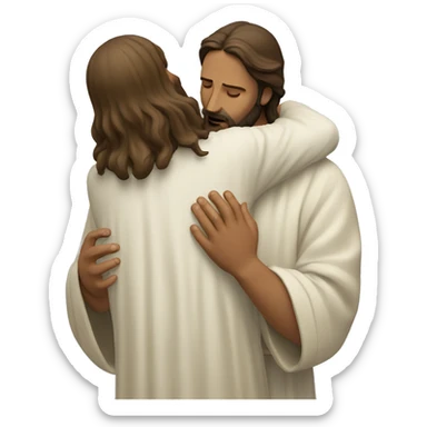 Jesus consoling a human sticker