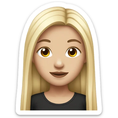 white girl with black straight long hair and piercings sticker