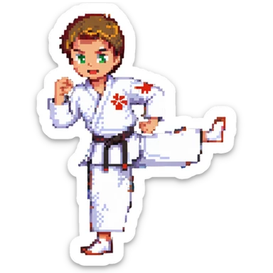 A karate boy sticker