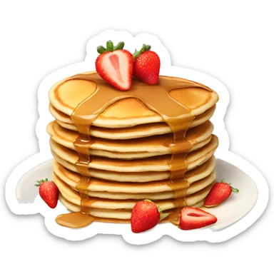 Pancakes with strawberries  sticker