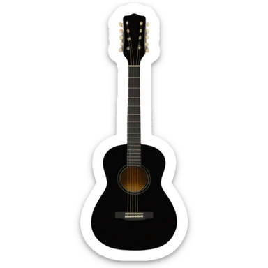 Black acoustic guitar sticker