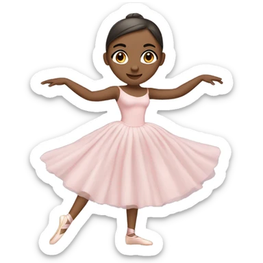 ballet lady with clear skin wearing soft pink dress  sticker