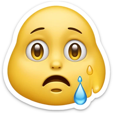 yellow emoji bawling eyes out sticker