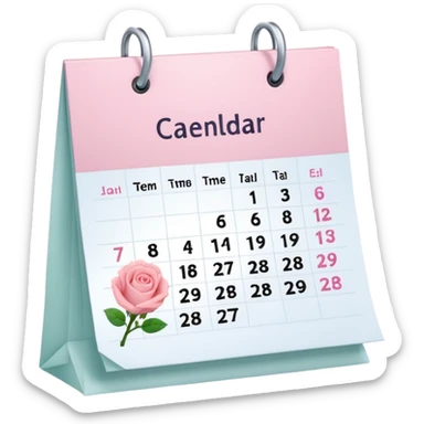 un calendrier avec une date entourée. Tons pink/rose sticker