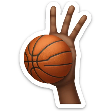 A hand throws a basketball sticker