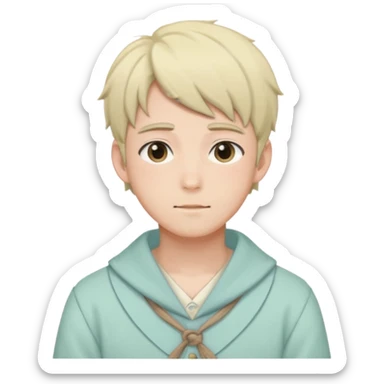 gorgeous-pastel-anime-style- man wearring Cottagecore style  sticker